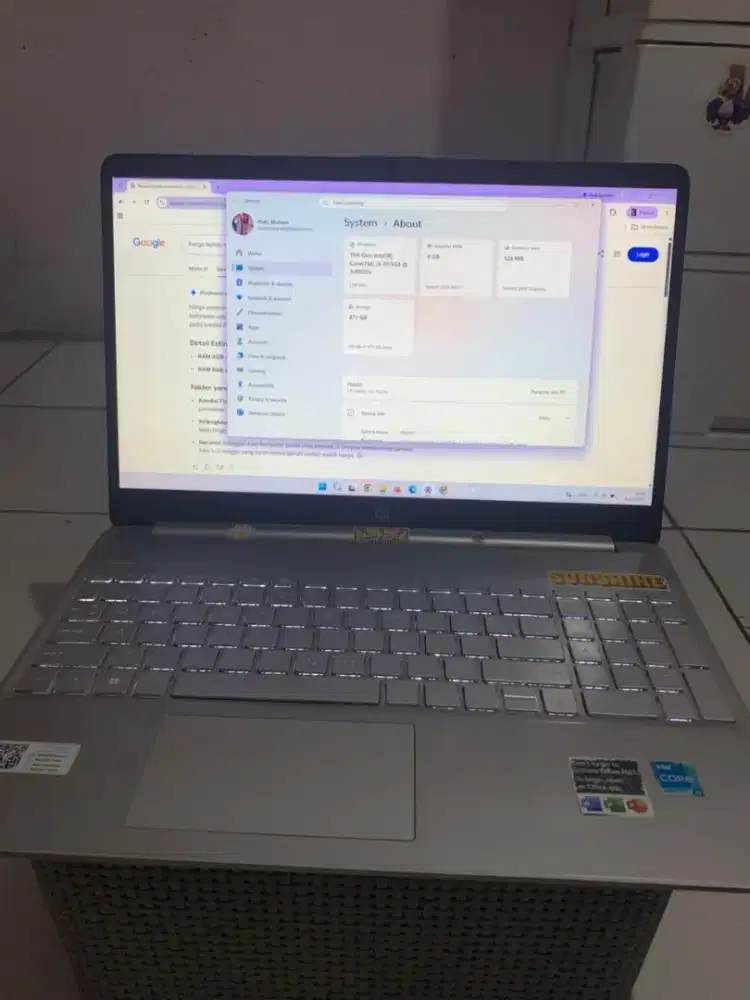 HP 15s-fq2xxx 11th Gen Intel Core i3-1115G4
RAM 4GB Graphics 128 MB