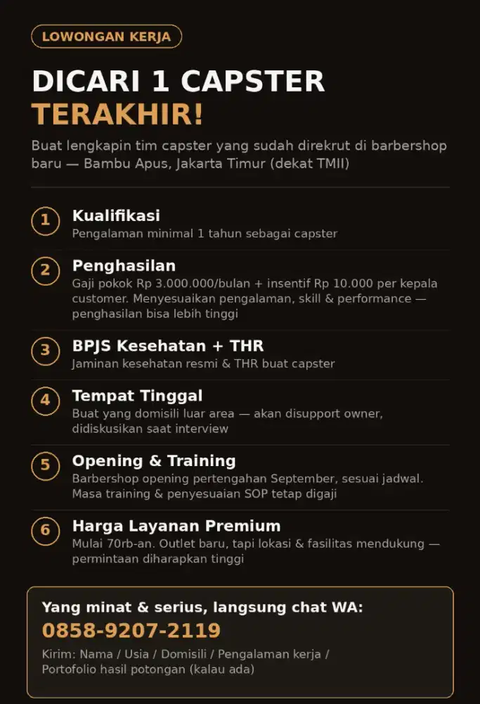DICARI 1 CAPSTER TERAKHIR!