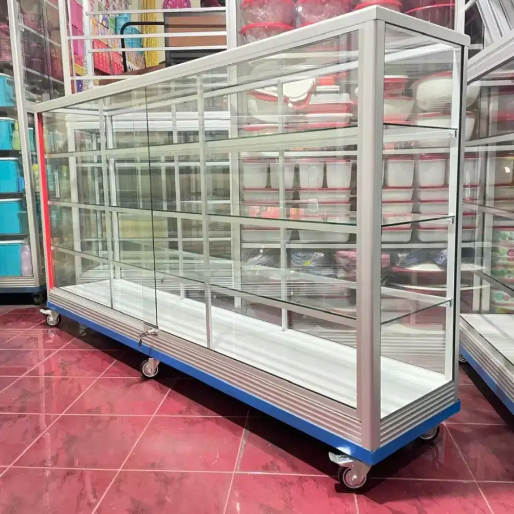 Etalase Toko 2 Meter Pakai Roda