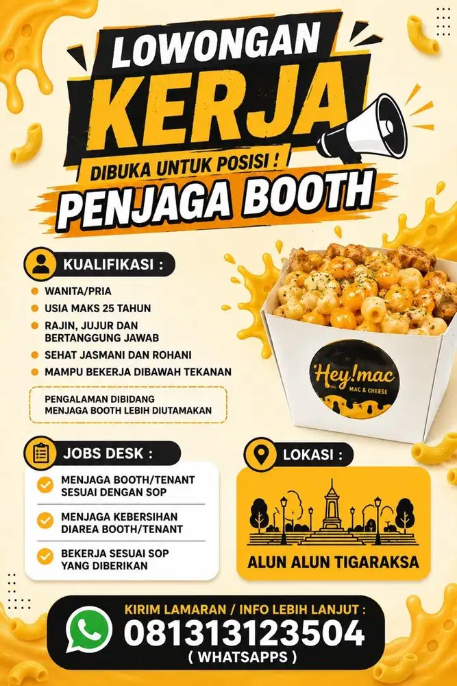 DICARI PENJAGA TENANT DI ALUN - ALUN