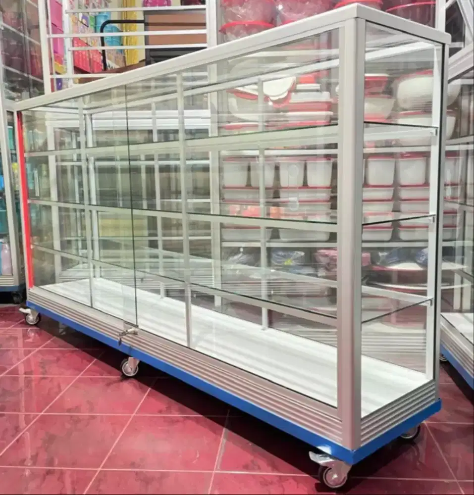 Etalase Serbaguna Pakai Roda Panjang 2MX1M
