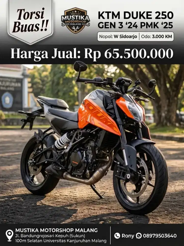 KING OF TORQUE‼️KTM DUKE 250 GEN 3 TH 2025 MULUS LOW MILES
