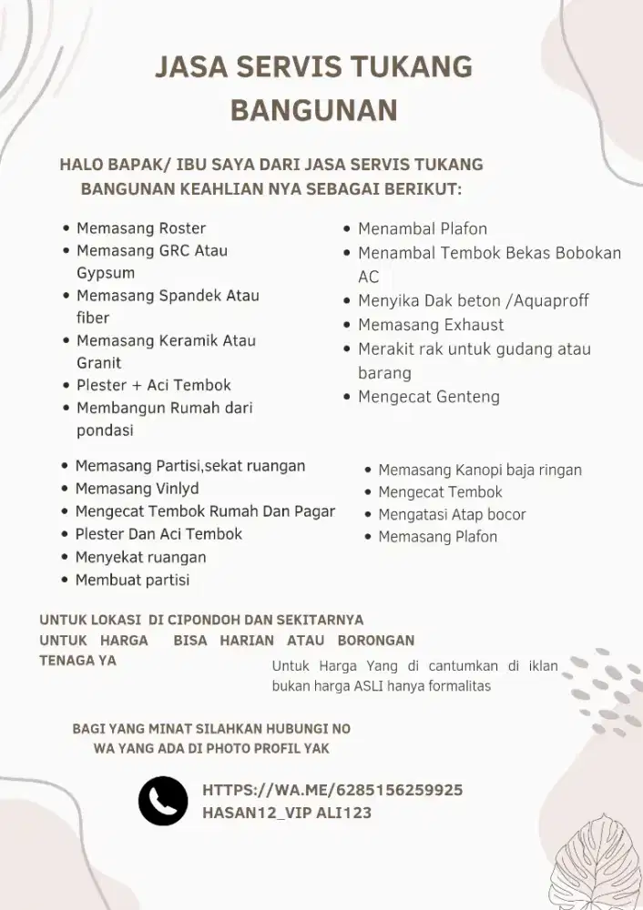 Jasa Tukang Bangunan Harian