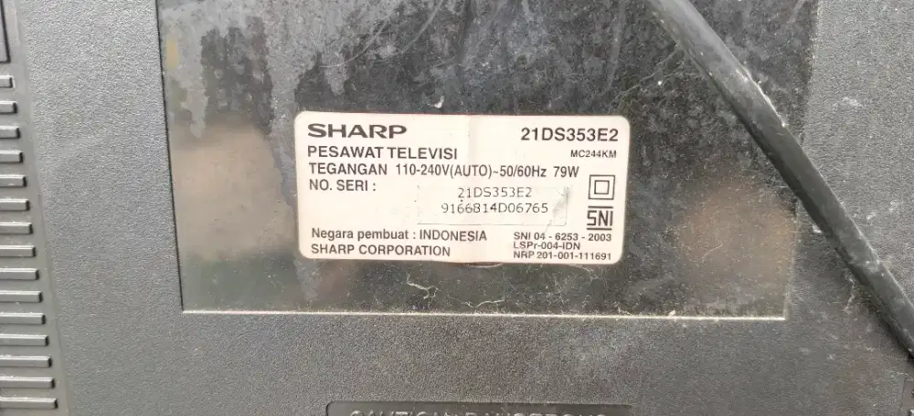 TV SHARP Alexander slim ll hitam 21 inch tabung