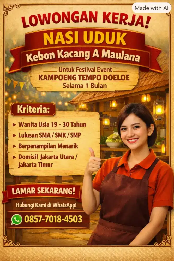 Loker Freelance part time jaga booth stand event