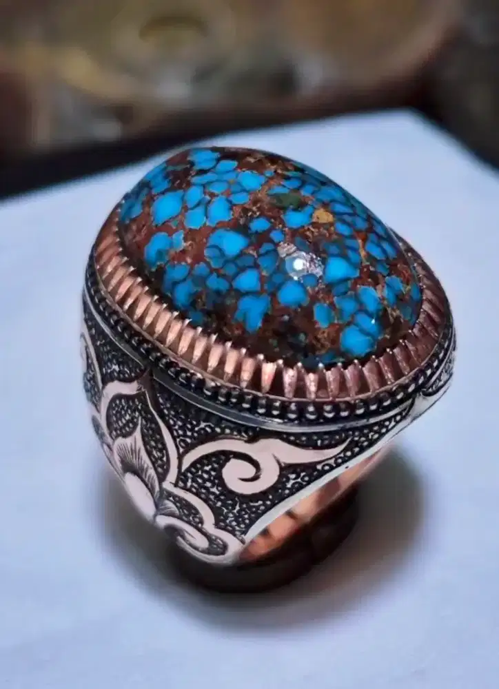 Persia biru karakter matrik perak handmade Pasuruan