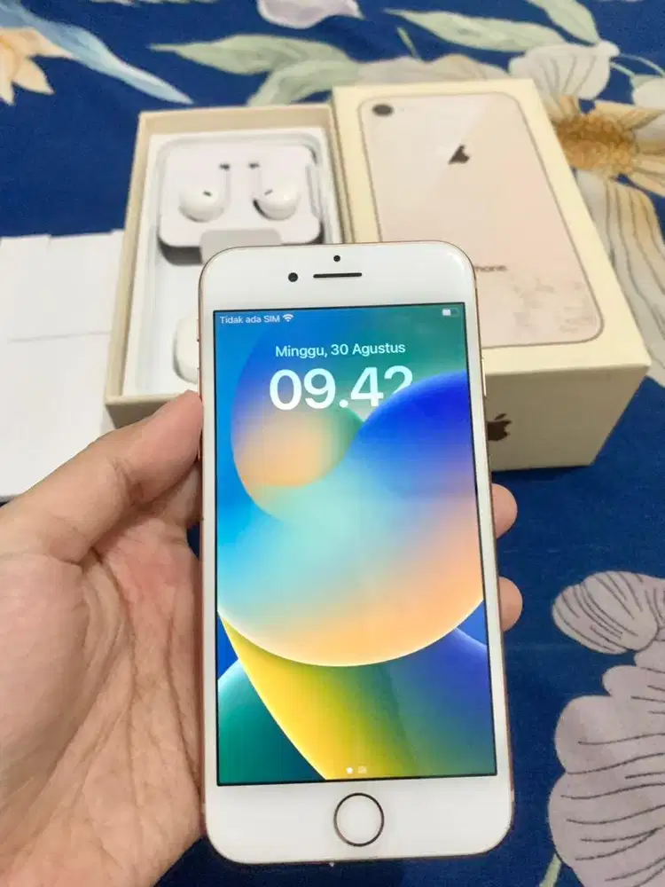 iphone 8 64gb rose gold wifionly bebas riset fullset mulus nominus