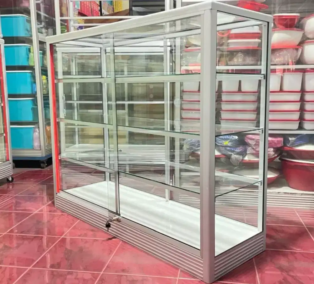 Etalase Panjang 1,2 Meter Kaca full 5mm