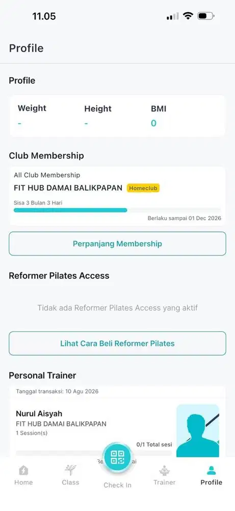 Member Gym fithub Balikpapan