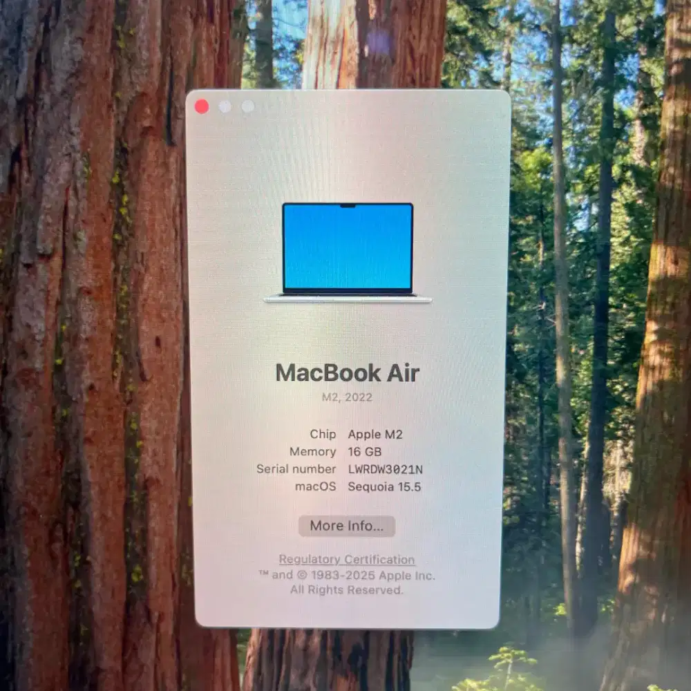 Macbook Air M2 13 Inch Ram 16 Ssd 256 lengkap full set Starlight Ibox
