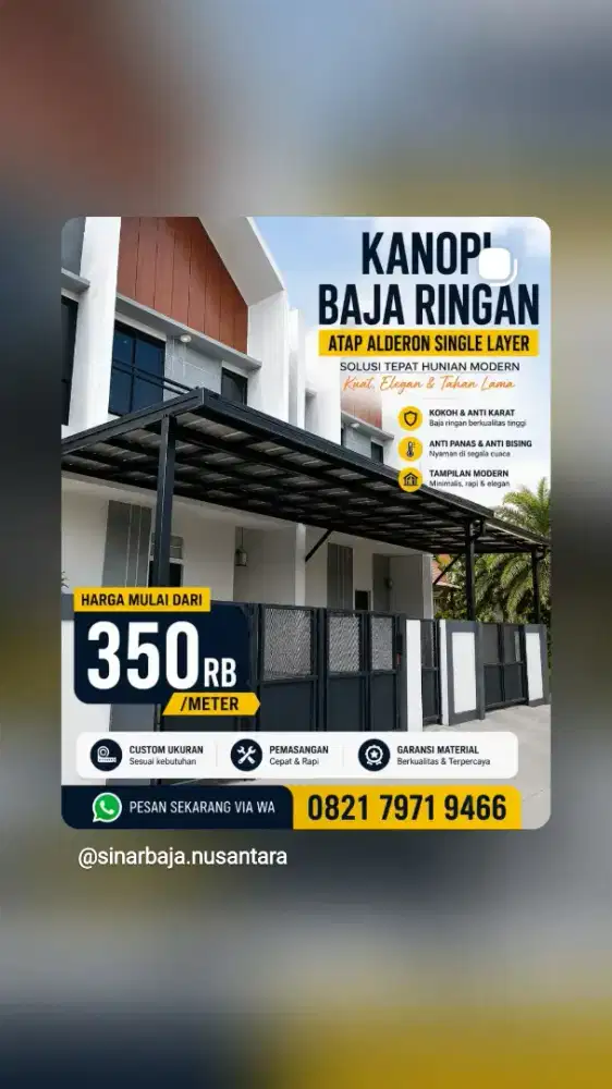 Kanopi baja ringan harga terjangkau