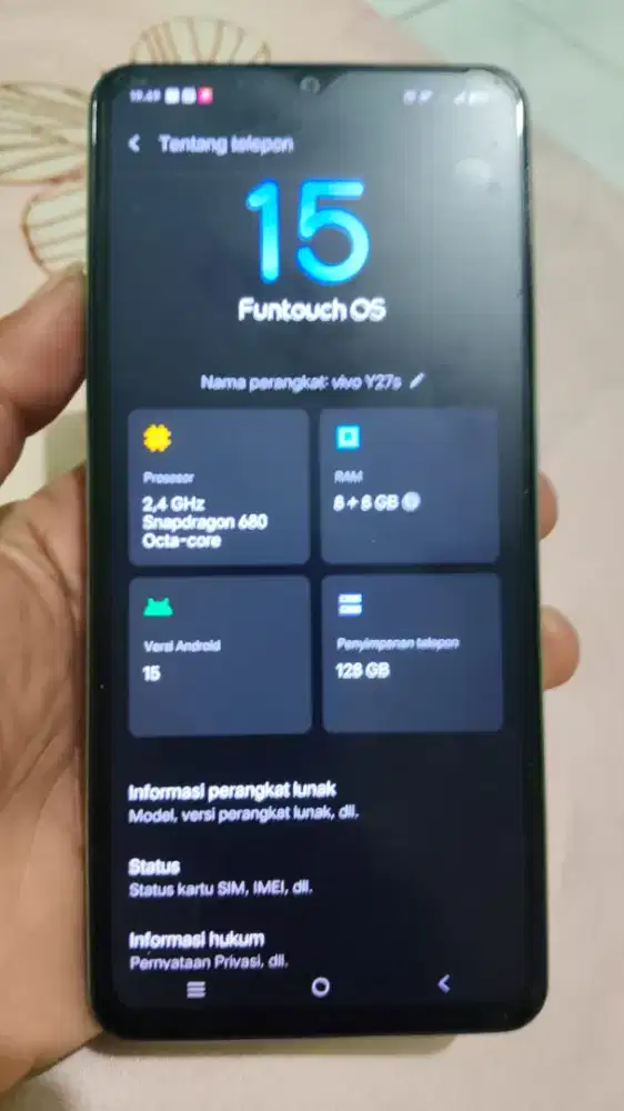 Hp vivo y27s 8/128gb