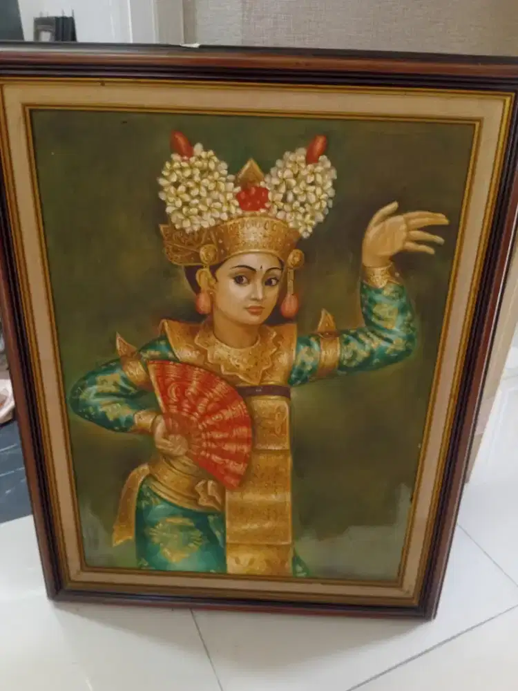 Lukisan kanvas tari bali