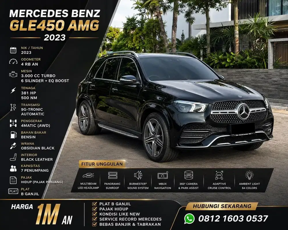 Mercedes Benz Mercy GLE450 GLE 450 AMG Line 2023 Antik Low KM Murah