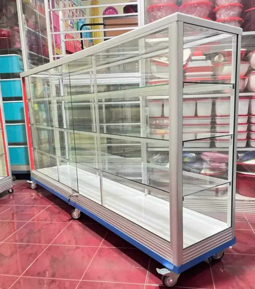 Etalase Pake RODA BESAR + Siku Besi 2Mx1M Buat Usaha
