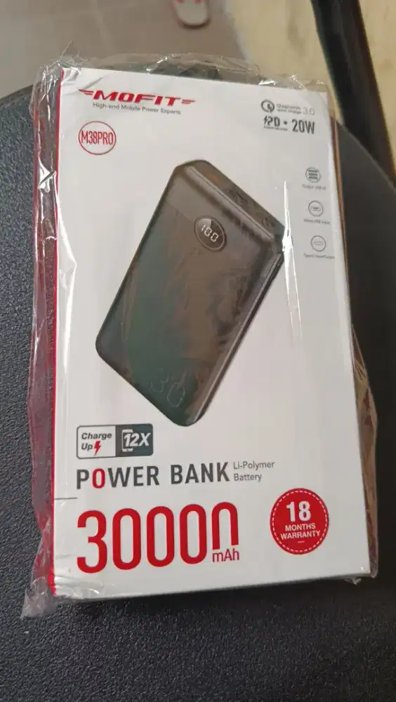 [1UNIT SEGEL]Powerbank MOFIT 30000MAH M38PRO 20WATT Quick charging3.0