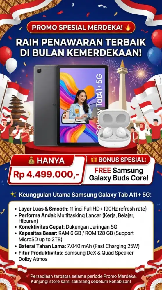 Tab a11 plush free buds core seharga 900 ribu an