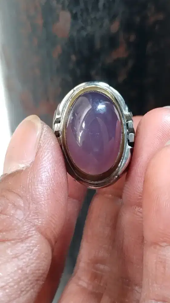 Batu cincin baturaja lavender natural