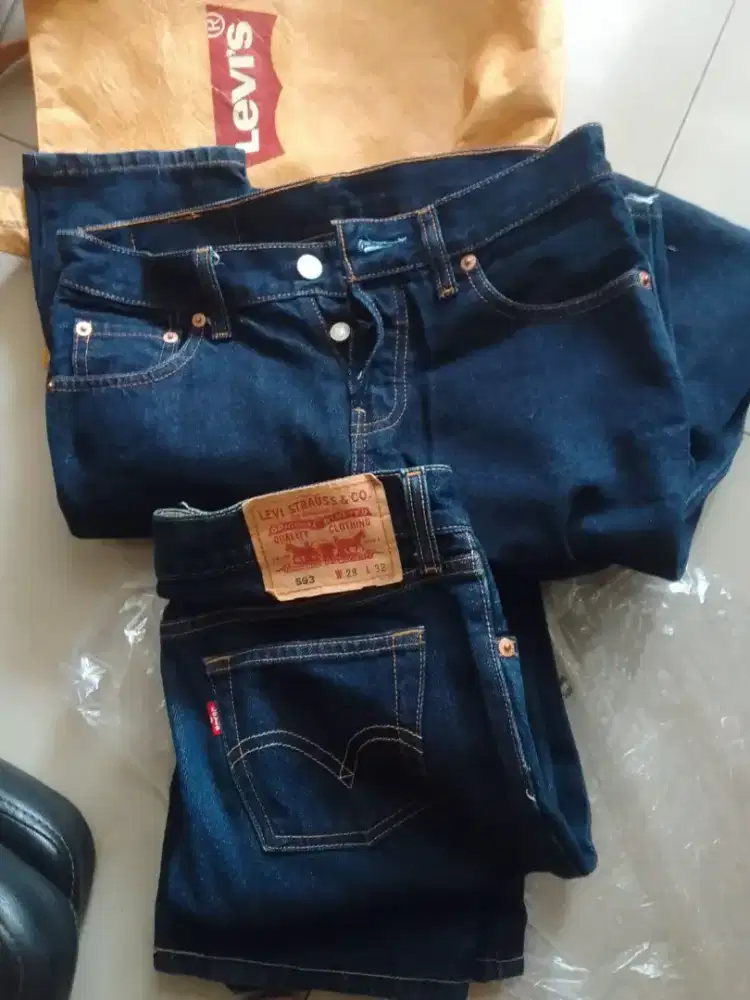 Celana Jeans LEVIS seri 593 & 511 Wanita Hipster Ukuran 28