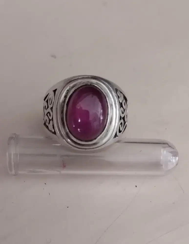 ruby mumbul ring perak tebal