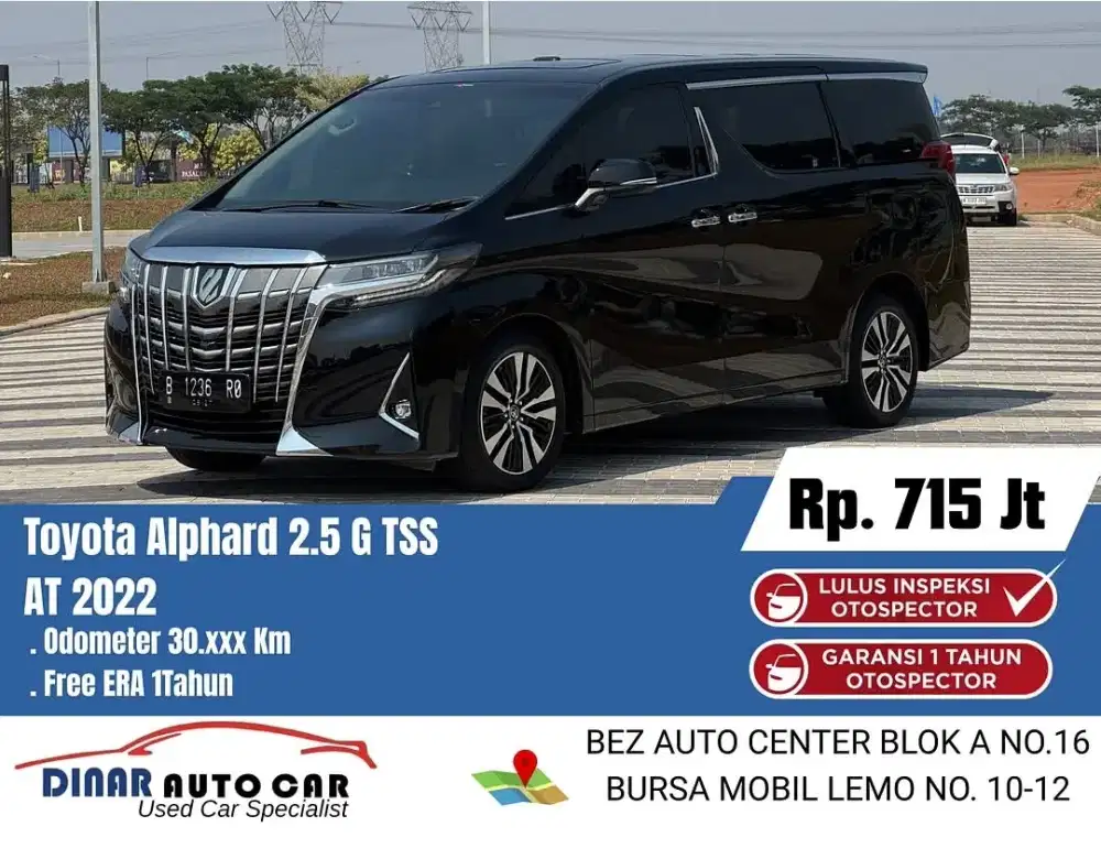 (30Rb) Alphard G TSS 2022 Hitam B Genap Warenty 1Th 50Jt*Dinar Auto*
