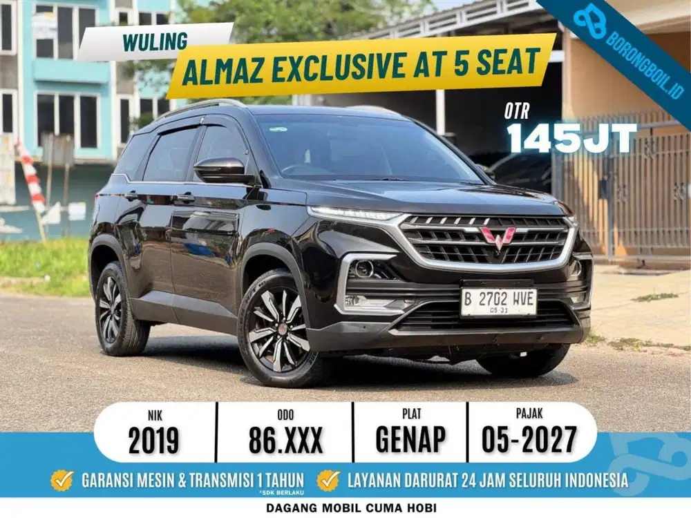 Wuling Almaz Tlux Exclusive 5Seat AT Hitam Metalik 2019