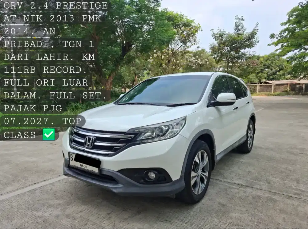 (Harga Cash) CRV 2.4 NIK 2013 PMK 2014 Putih