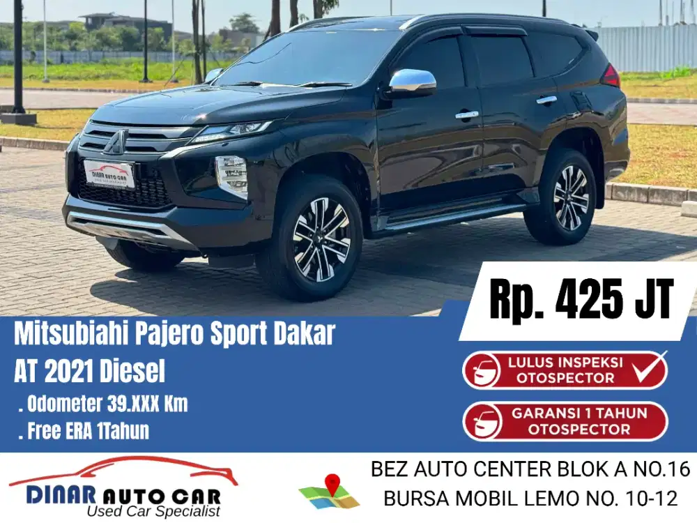 (50Jt) Pajero DAKAR 2021 At Matic Hitam Km 39Rb Warenty 1TH*Dinar Auto