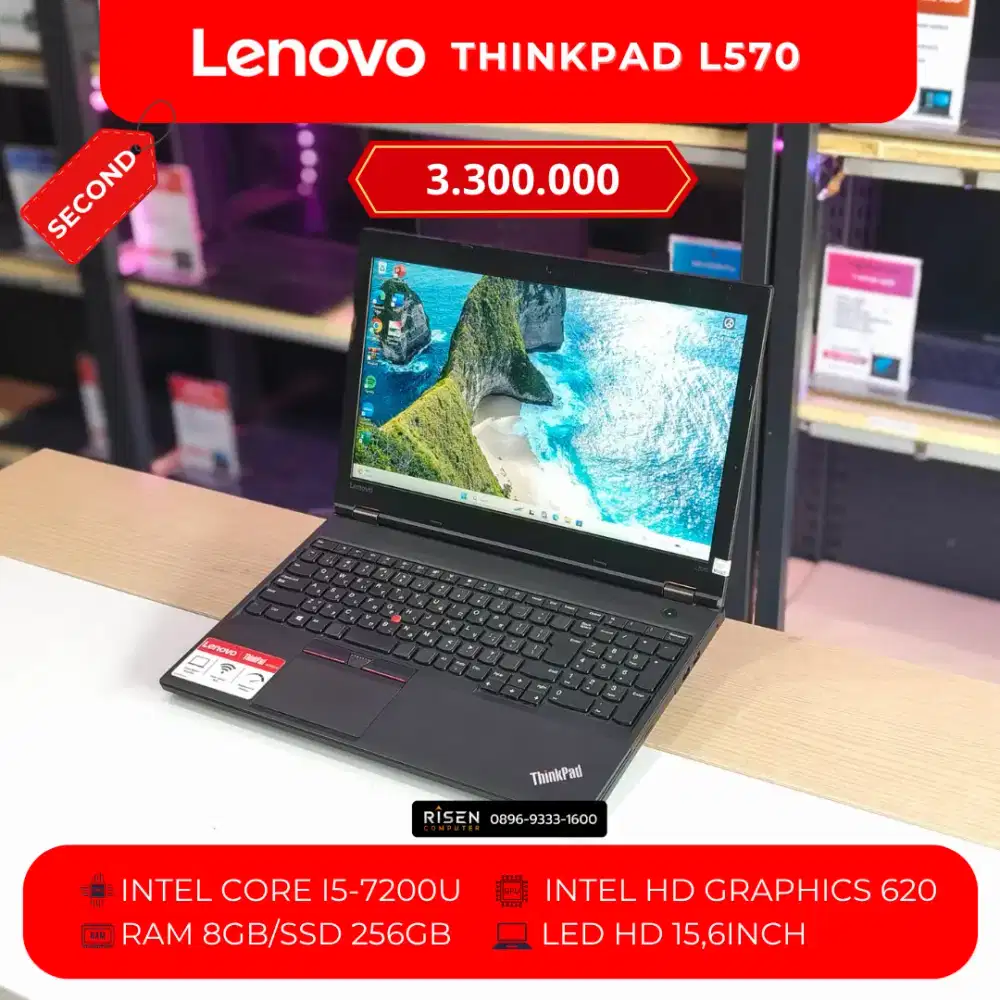 LENOVO THINKPAD L570 Intel Core I5-7200U RAM 8GB SSD 256GB HD 15,6Inch