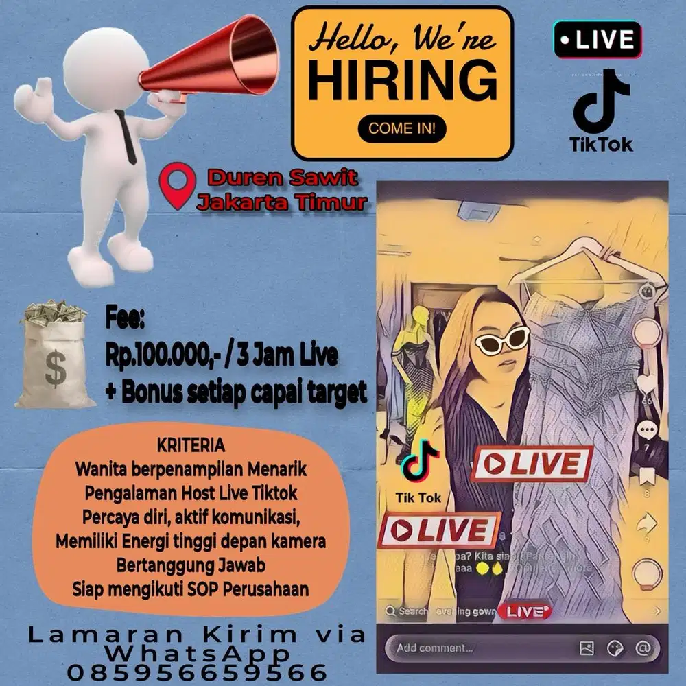 Dibutuhkan Host Live Shopping