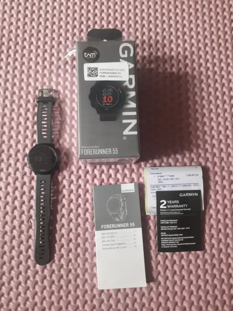 Jual Garmin Forerunner 55, Mont Grey. Masih Garansi TAM.