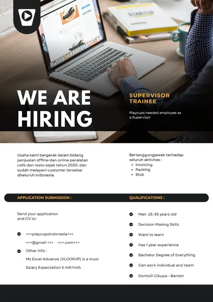 SUPERVISOR TRAINEE - Cikupa Banten