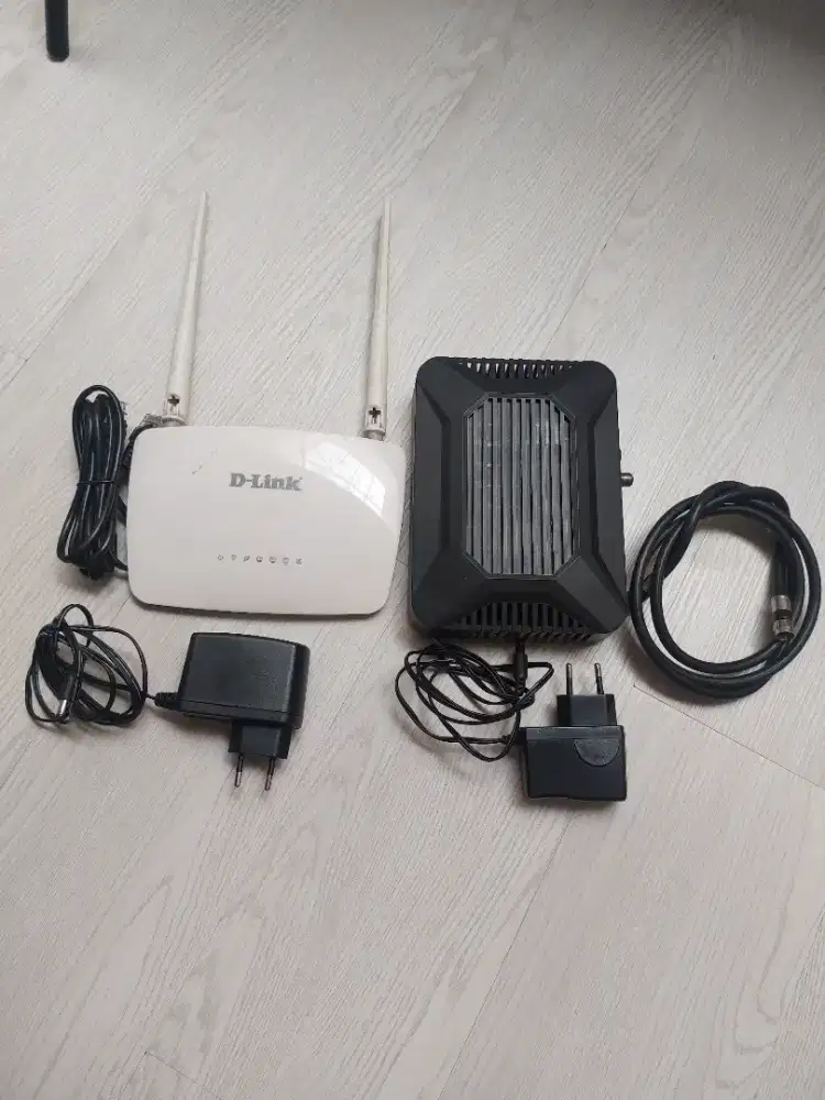 Paket Modem + Router WiFi D-Link Fullset – Bekas