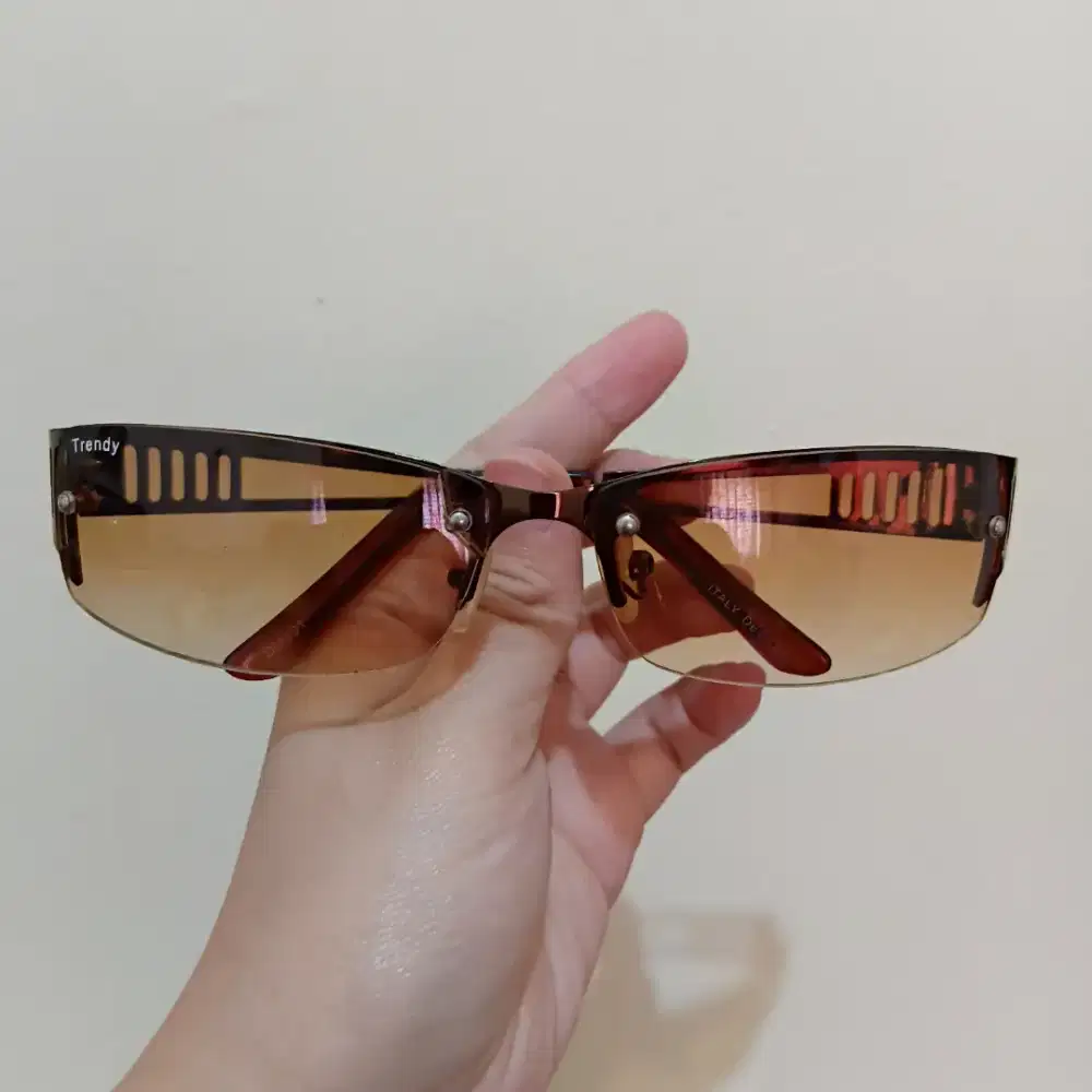 FRAME KACAMATA WANITA TRENDY ANTI SILAU COKLAT SUNGLASSES