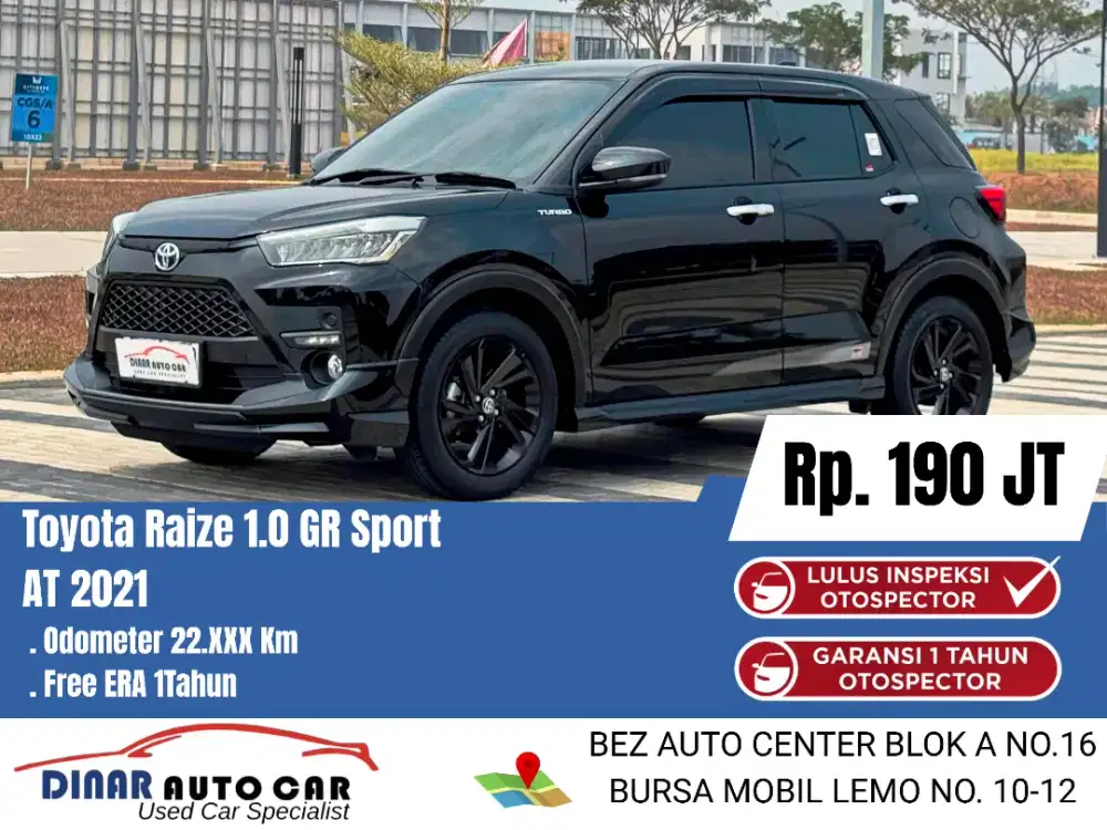 (22Rb) RAIZE Turbo GR 2021 At Matic Hitam Warenty 1Th 30Jt*Dinar auto*
