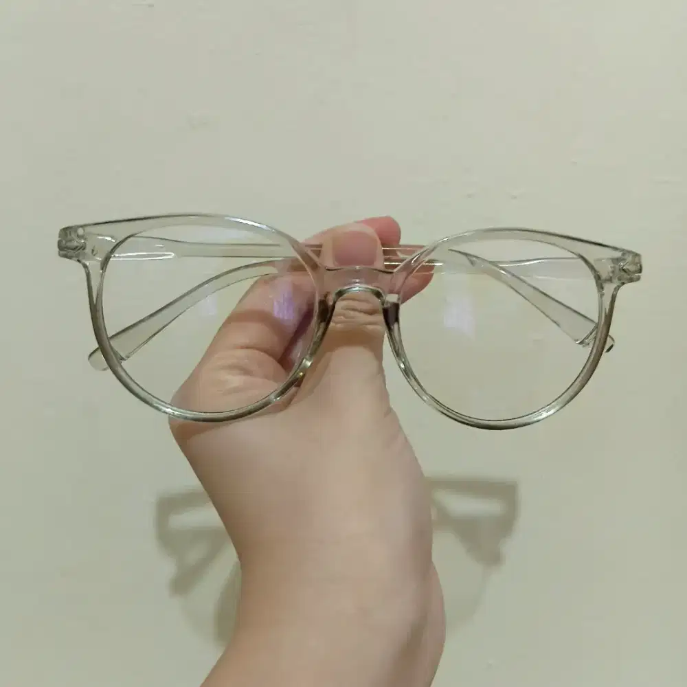 FRAME KACAMATA WANITA PRIA UNISEX TRANSPARAN ABU