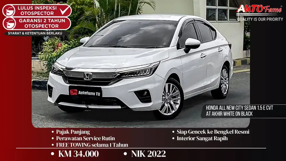 Honda All New City Sedan 1.5 E CVT AT NIK 2022