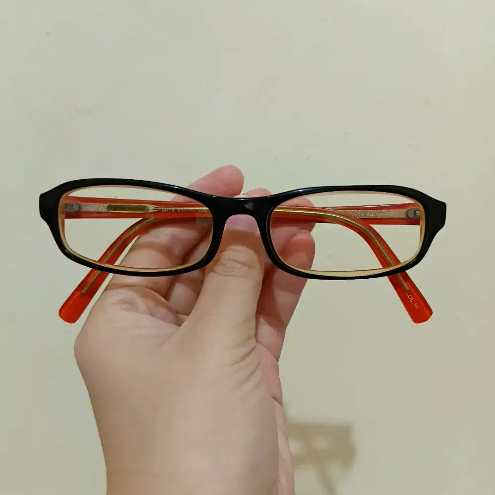 FRAME KACAMATA WANITA HITAM ORANGE