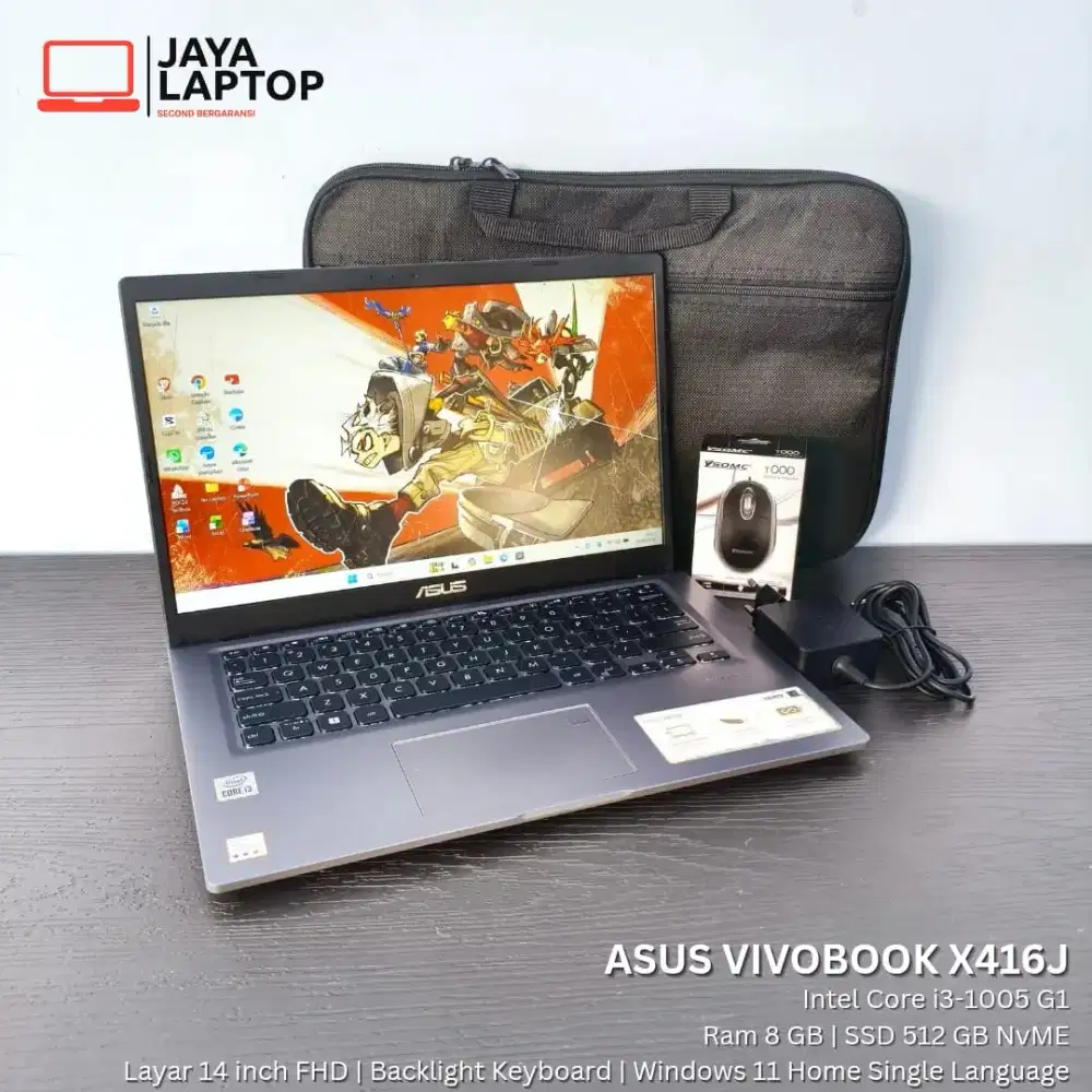 Asus Vivobook X416J i3 Gen 10 RAM 8GB SSD 512GB Laptop Second Bekas