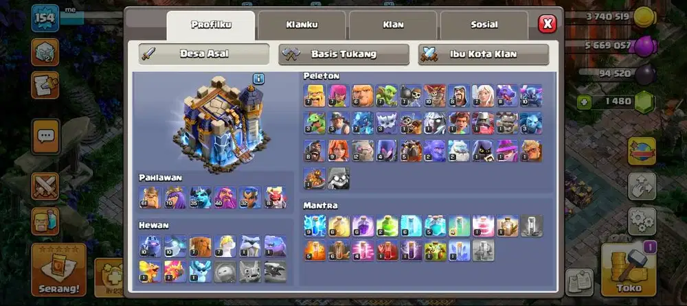 JUAL AKUN COC TH18