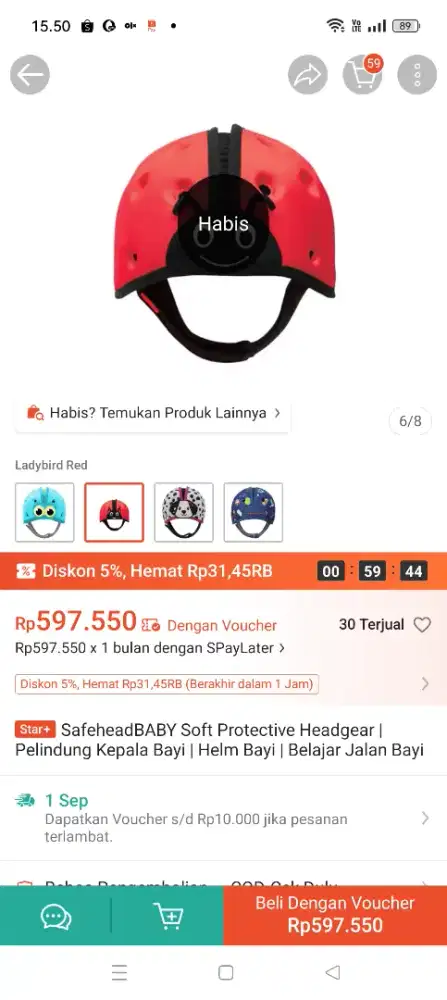 Pelindung Kepala Bayi Safe Head Baby Soft Protective
