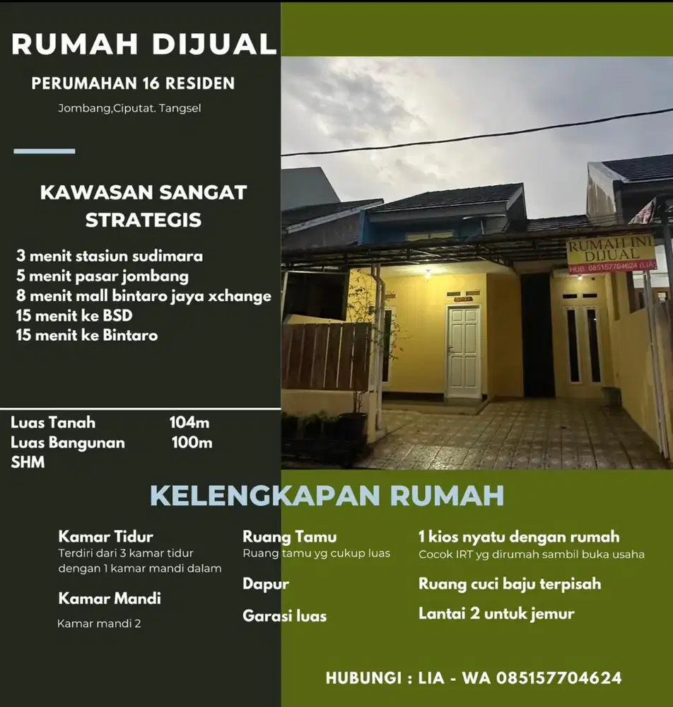 DIJUAL RUMAH KAWASAN STRATEGIS
