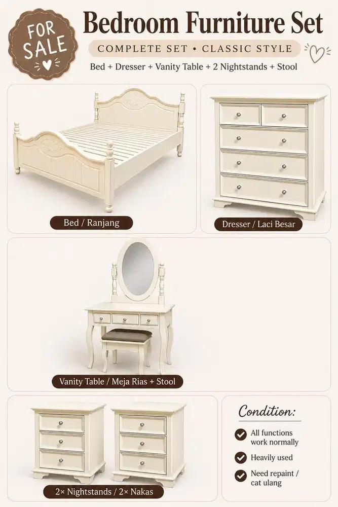 Jual Set Bedroom and furniture