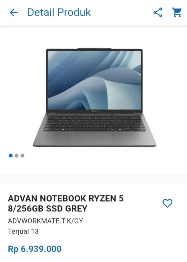 CICILAN ADVAN NOTEBOOK RYZEN 5 8/256GB SSD GREY