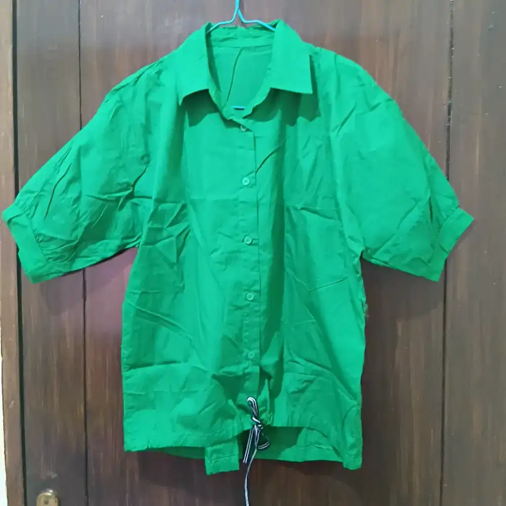 KEMEJA ATASAN OVERSIZE WANITA LENGAN 3/4