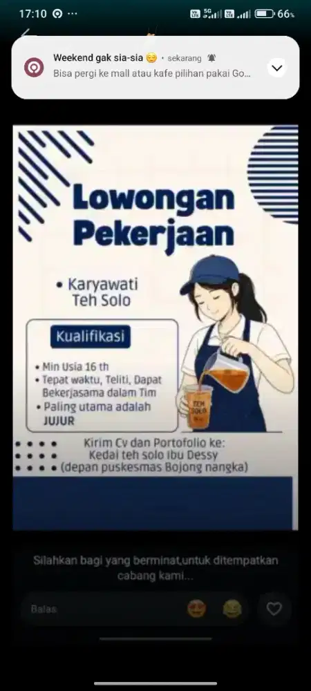 Lowongan es teh solo daerah dasana indah