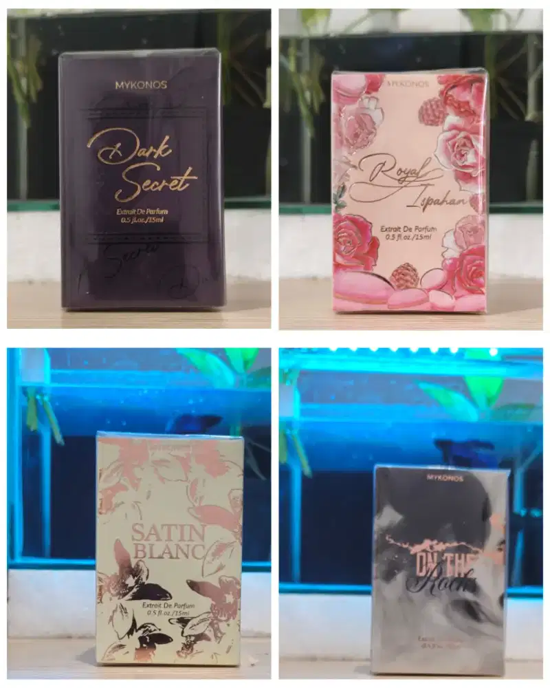 Parfum Mykonos Royal Ispahan, Dark Secret, Satin Blanc, On The Rock