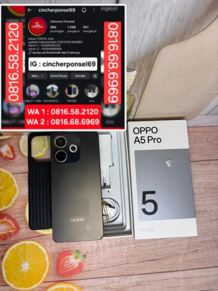 Jual hp likenew Oppo A5 Pro 8/256 istimewa grns panjang free case
