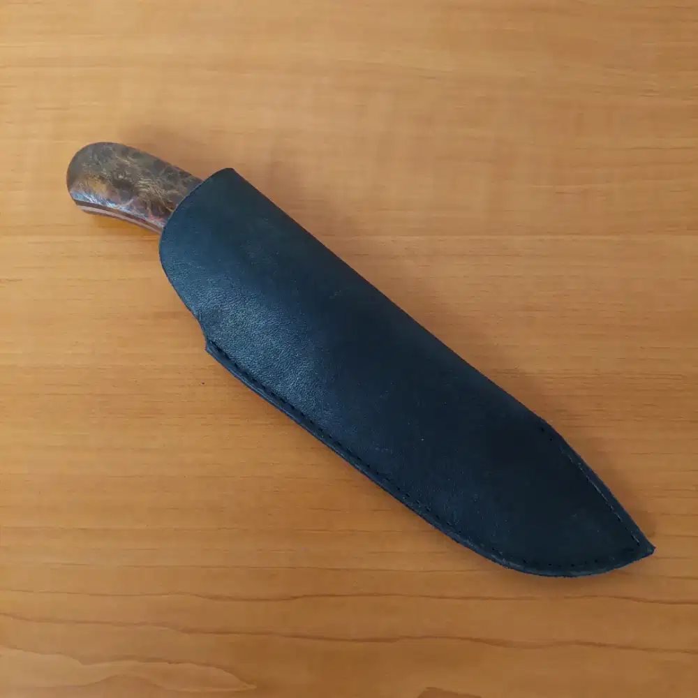 Pisau skinner sarung kulit / hunting / berburu