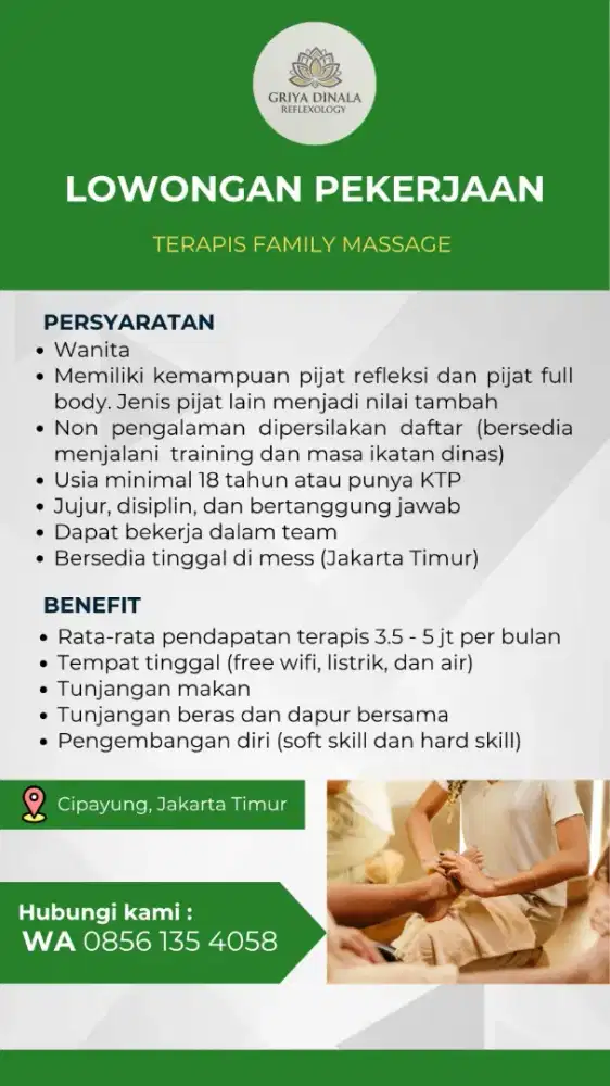 Dibutuhkan Terapis Family massage